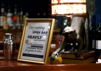 bar signage for wedding, open bar