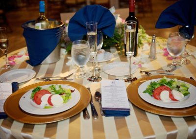 navy and gold wedding table custom menu
