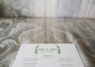 fern wedding program design