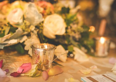 fall wedding votive candle tablescape