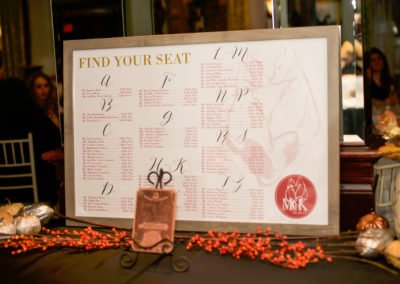 poster seating chart with custom wedding logo find your seat