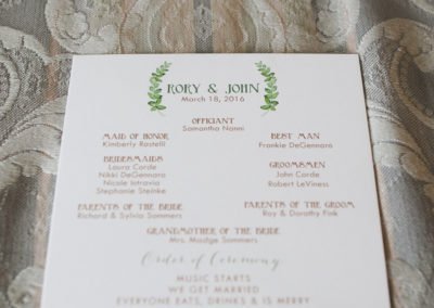 watercolor wedding program design