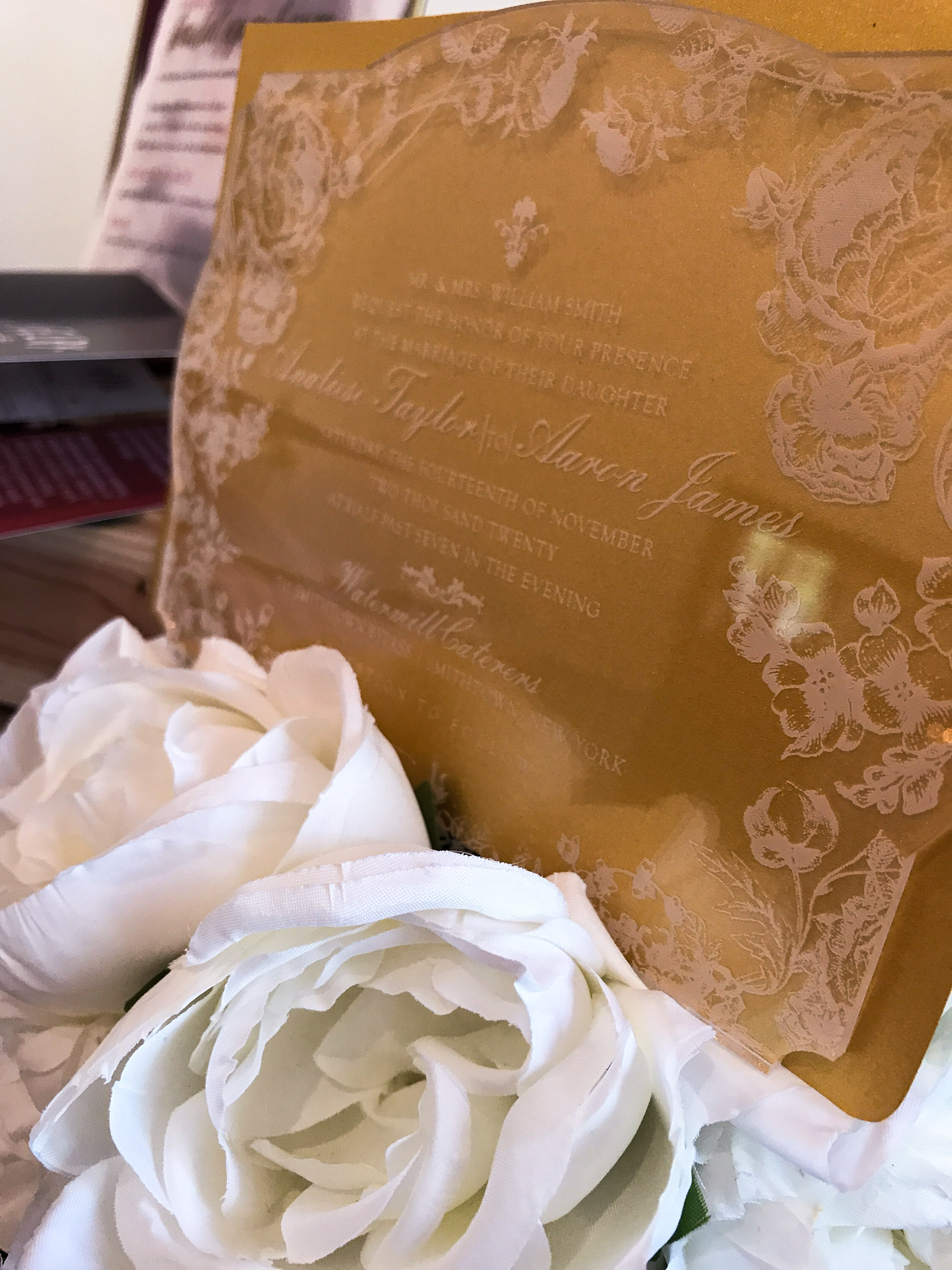 acrylic invitation laser engraved wedding stationery