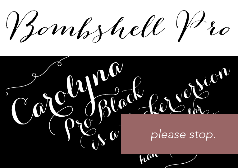 images of bombshell pro and carolyna font