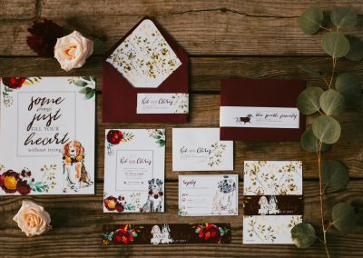 Melissa Toma Photo and Lady with a Camera Photography rescue dog wedding inspiration - Rescue dog wedding invitation suite