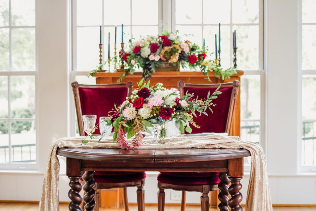 beauty and bordeaux styled shoot in raleigh, north carolina