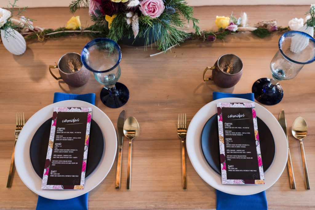 Wedding Menus in punk floral by revelry + heart