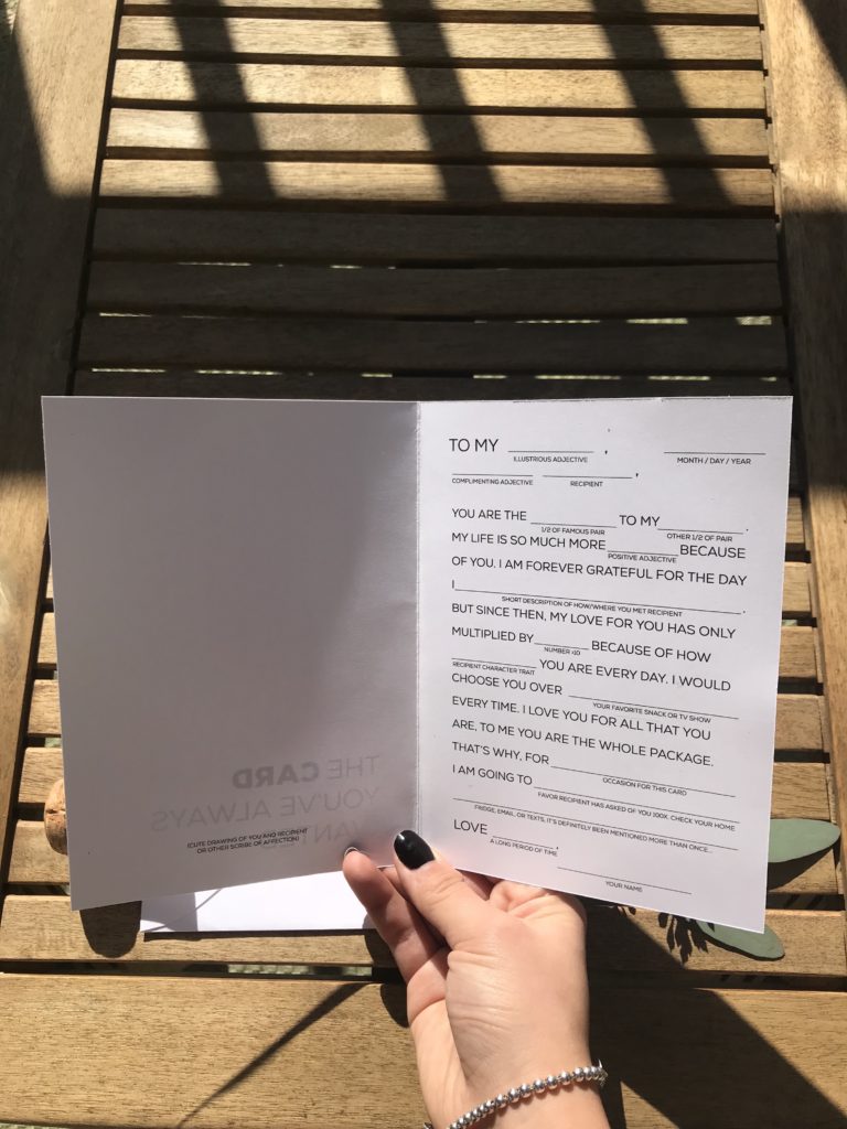 mad-lib, card, husband, wife, boyfriend, girlfriend, hilarious, heartfelt, card, birthday, valentines, valentine's, anniversary, mother's day, dating, marriage, funny, the, card, you've, always, wanted, revelry, heart