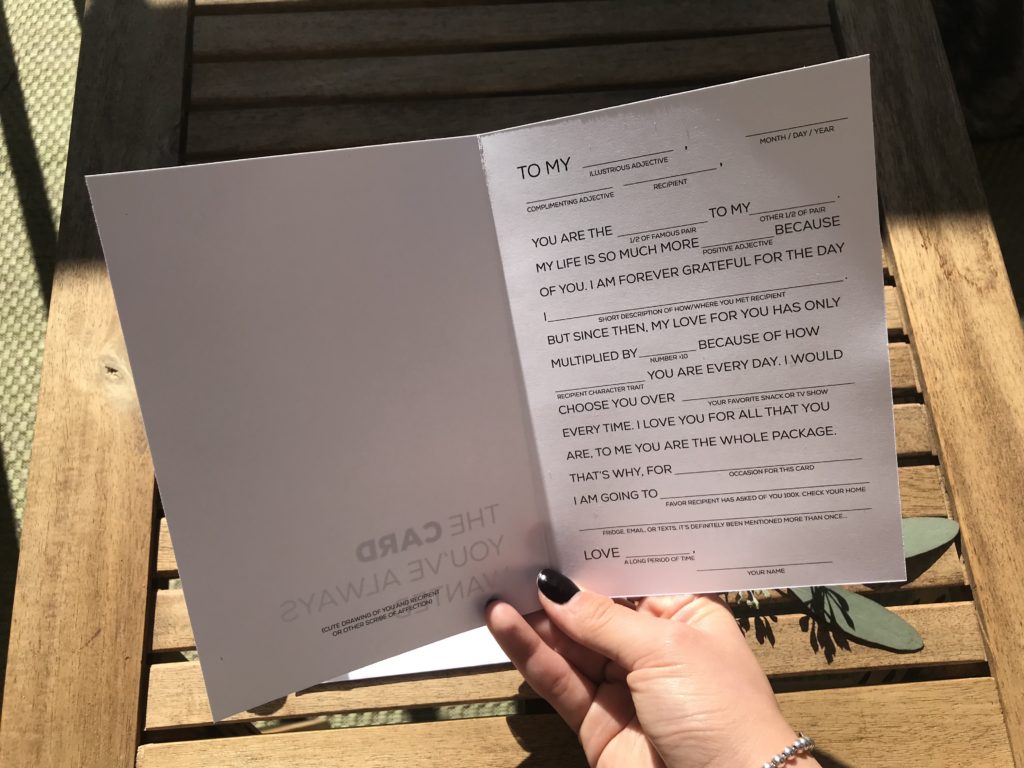 mad-lib, card, husband, wife, boyfriend, girlfriend, hilarious, heartfelt, card, birthday, valentines, valentine's, anniversary, mother's day, dating, marriage, funny, the, card, you've, always, wanted, revelry, heart