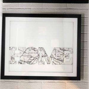 Raleigh Durham area map art / vintage map decor / rdu art / raleigh map / garner, nc art / garner, north carolina wall decor / vintage map