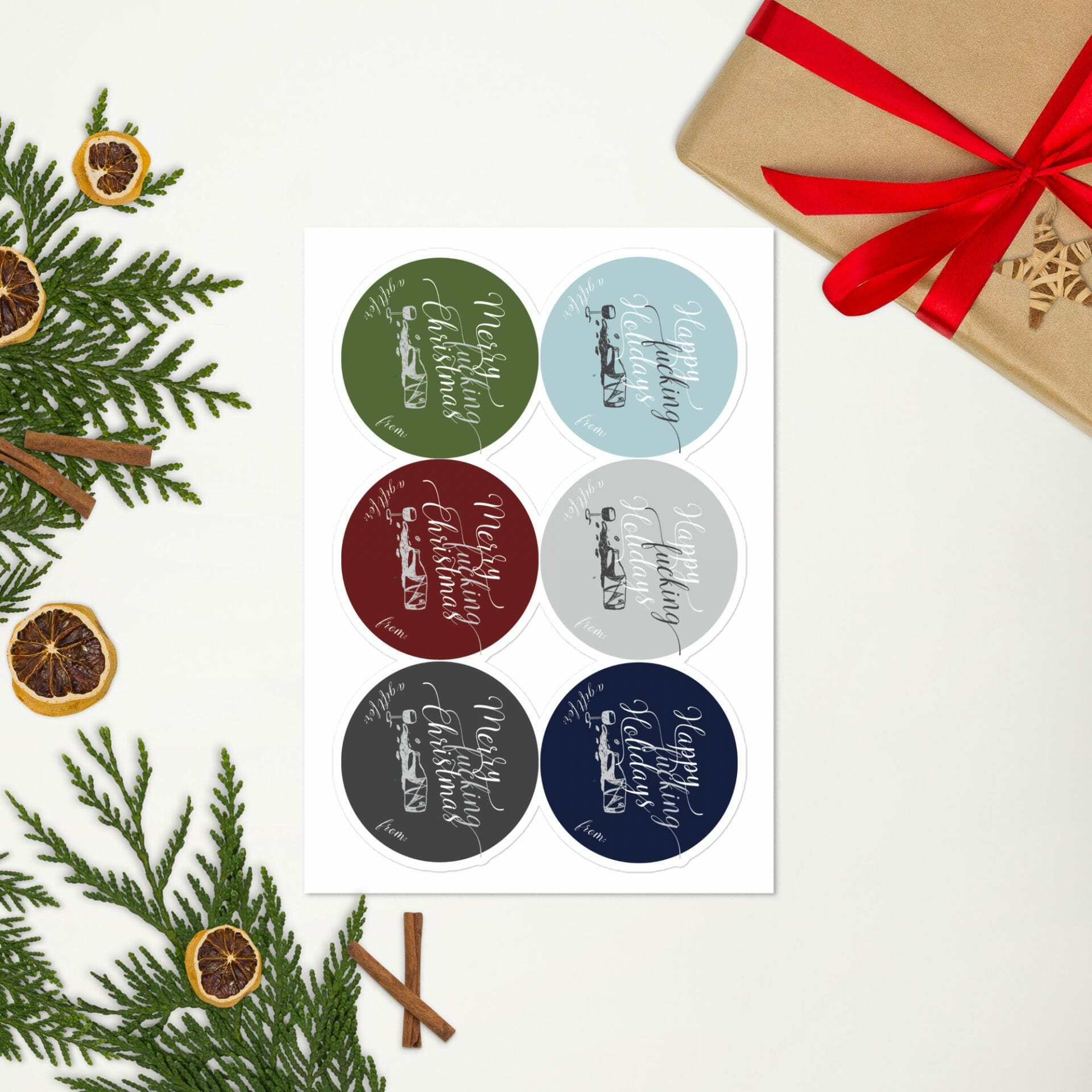 Offensive gift label stickers